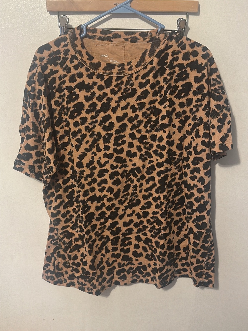 aerie Leopard Print Short Sleeve Tee - Brown & Black